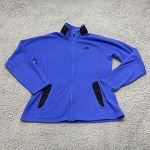 The North Face Jacket Womens Medium Full Zip Fleece Pockets Outdoor Hiking Blue